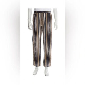 Closed striped straight leg pant Italian fabric size 32